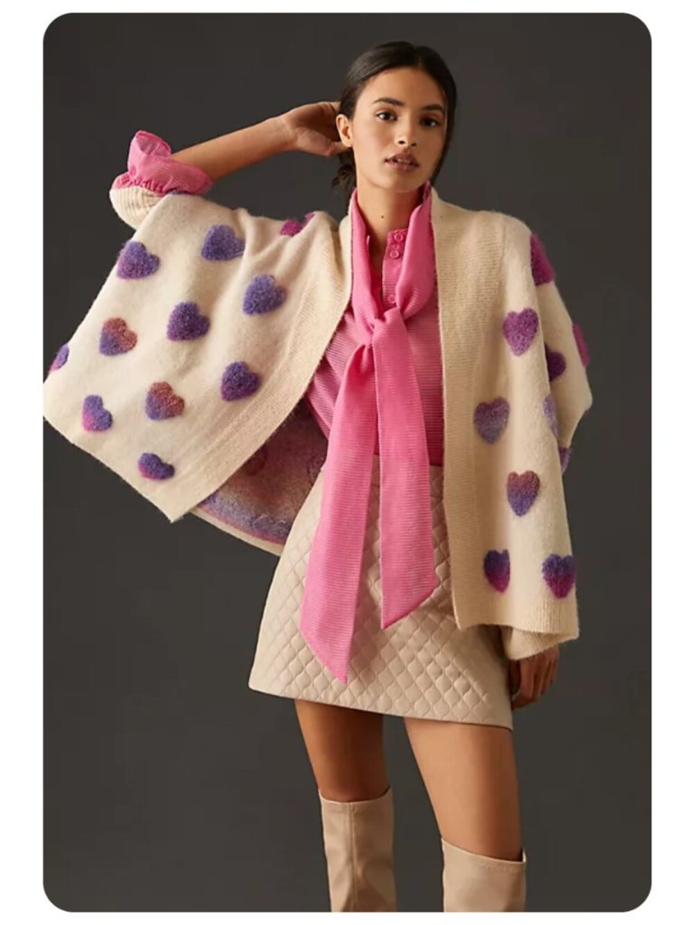 by Anthropologie Heart Cardigan Sweater sz OS